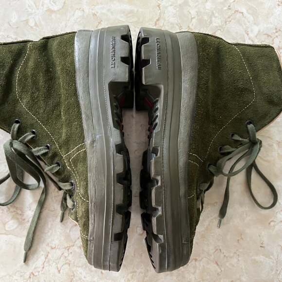 Le Chameau Sz 40/7.5 Mens RARE Olive Suede Lug Sole Boots Made in France main image 11